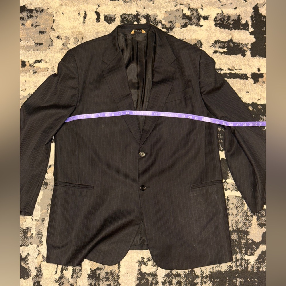 Men's Black Donna Karan Italian Pinstripe Blazer